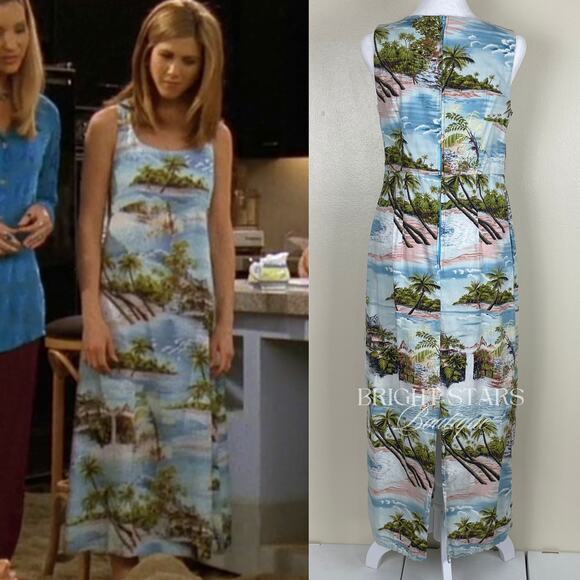 Rare ALT Maxi Dress Similar ASO Rachel Green Friends Beach Hawaiian Print Summer - Picture 2 of 10
